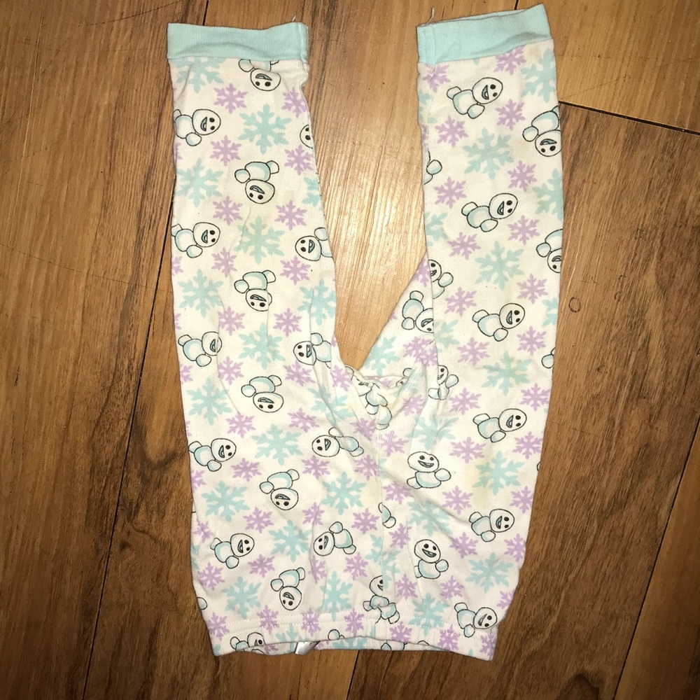 Snow man and snowflake pajama bottoms